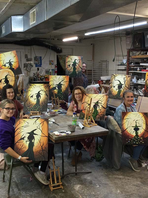 Students in Bobbi McKinnon's Painting Class show their work at the Somerset Artists' Co-Op in Somerset, Ohio.