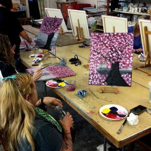 Adult Painting Class in progress at the Somerset Artists' Co-Op in Somerset, Ohio.