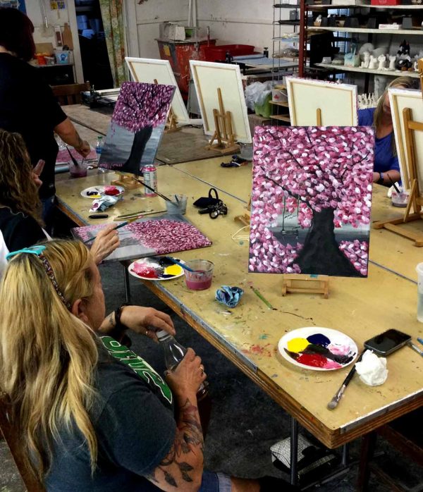 Adult Painting Class in progress at the Somerset Artists' Co-Op in Somerset, Ohio.