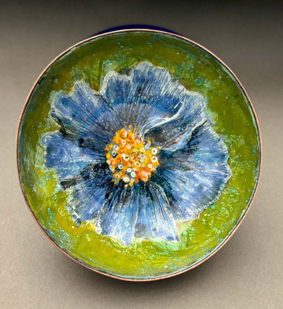 Painted enamel created by artist Nancy McCracken